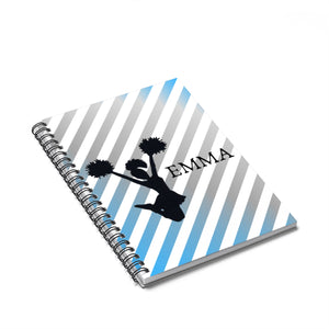 Girl Emma Custom Cheerleader Spiral Notebook - Ruled Line - Ur Easy Way Shop