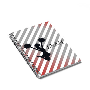 Girl Leah Custom Cheerleader Spiral Notebook - Ruled Line - Ur Easy Way Shop