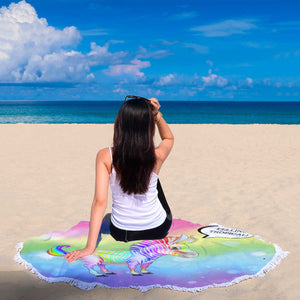 Zebra Felling Tropical Beach Towel Round - Ur Easy Way Shop