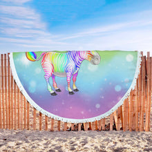 Load image into Gallery viewer, Zebra Felling Tropical Beach Towel Round - Ur Easy Way Shop
