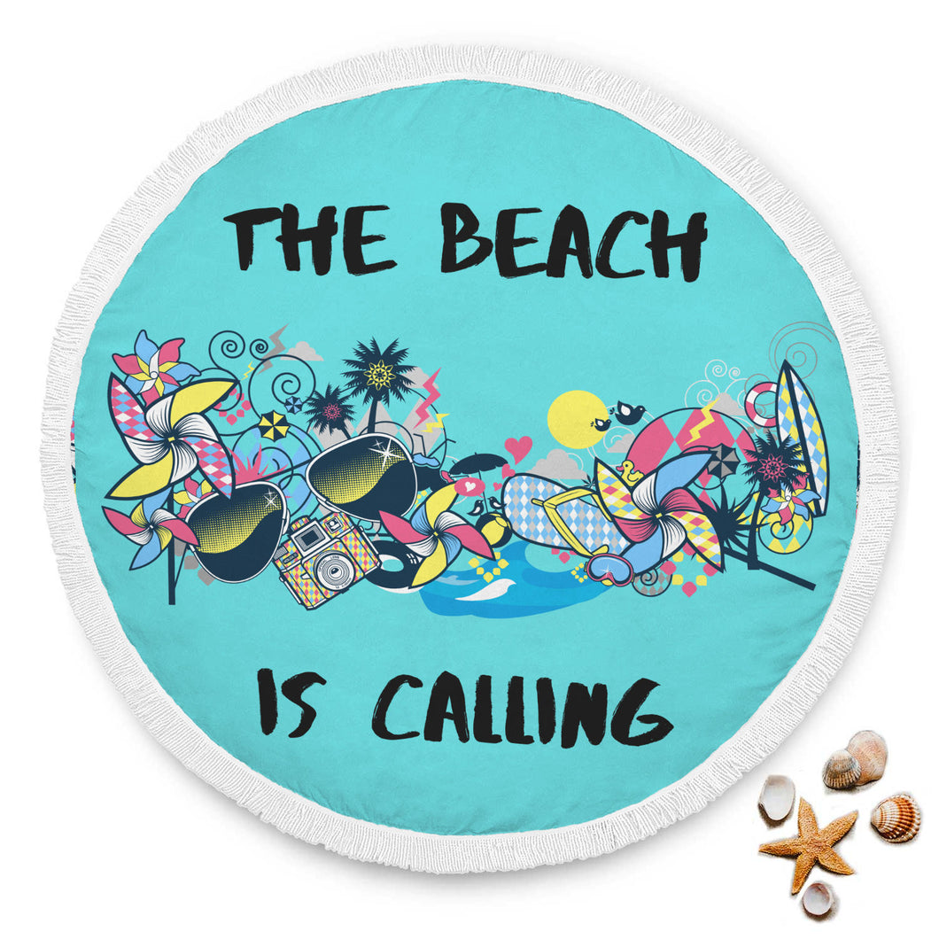 Summer Beach Towel Round - Blue - Ur Easy Way Shop