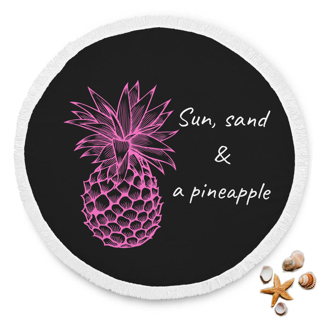 Pink Pineapple Beach Towel Round - Ur Easy Way Shop