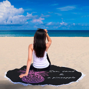 Pink Pineapple Beach Towel Round - Ur Easy Way Shop