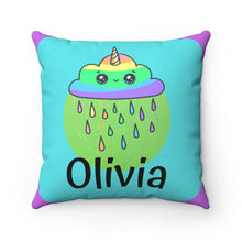 Load image into Gallery viewer, Custom Rain Unicorn Square Pillow - Ur Easy Way Shop