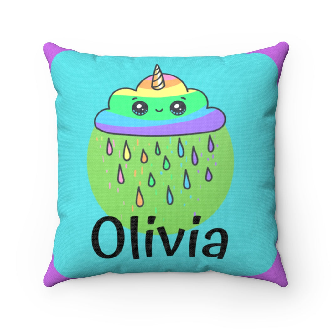 Custom Rain Unicorn Square Pillow - Ur Easy Way Shop