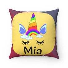 Load image into Gallery viewer, Custom Rainbow Unicorn Square Pillow - Ur Easy Way Shop