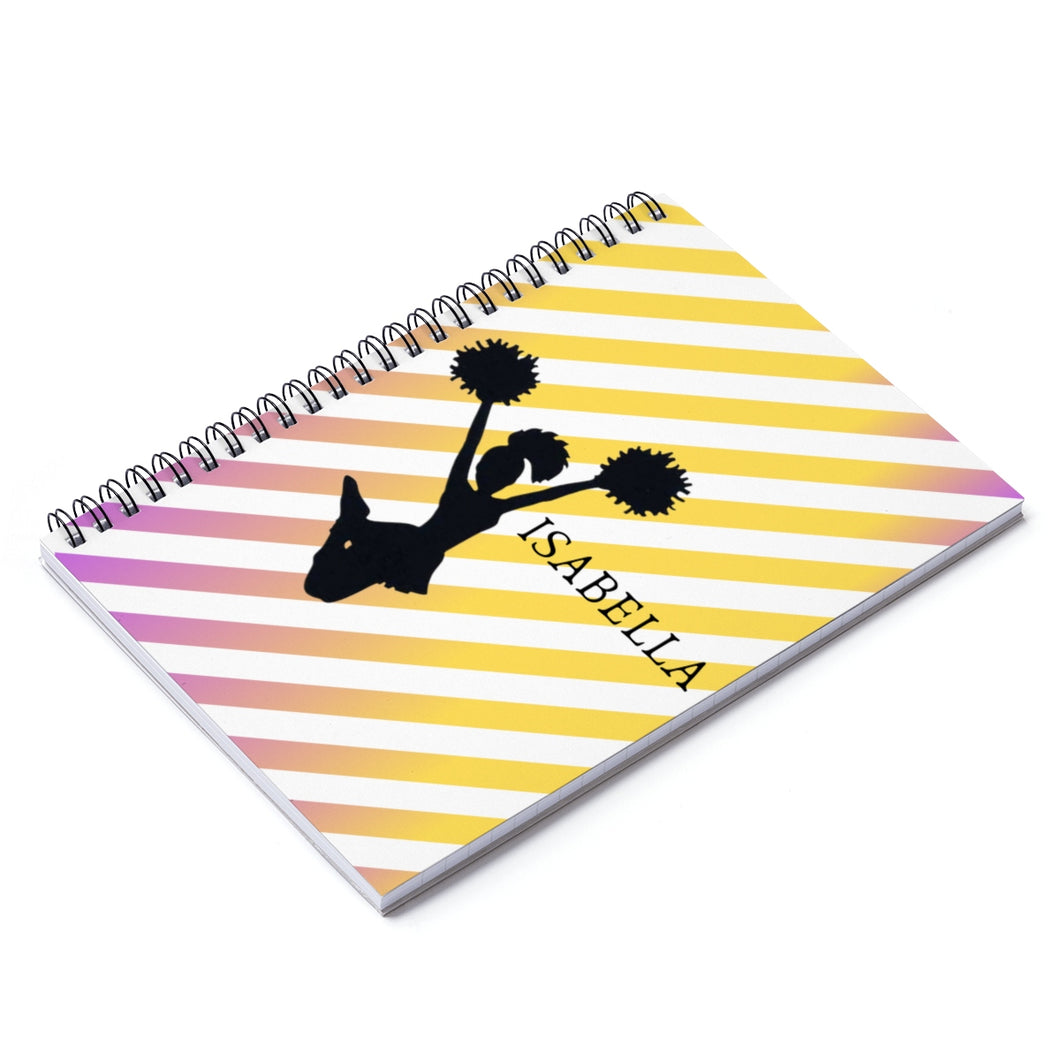 Girl Isabella Custom Cheerleader Spiral Notebook - Ruled Line - Ur Easy Way Shop