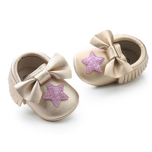 Lovely Baby Girl Shiny Sequins Bow-knot Star Shoes - Ur Easy Way Shop
