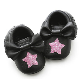 Lovely Baby Girl Shiny Sequins Bow-knot Star Shoes - Ur Easy Way Shop
