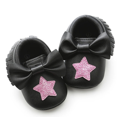 Lovely Baby Girl Shiny Sequins Bow-knot Star Shoes - Ur Easy Way Shop