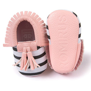 Baby Pink Striped Slip On Shoes - Ur Easy Way Shop