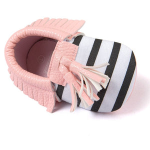 Baby Pink Striped Slip On Shoes - Ur Easy Way Shop