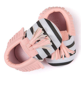 Baby Pink Striped Slip On Shoes - Ur Easy Way Shop