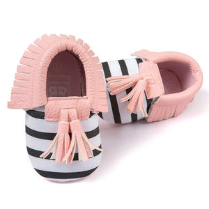 Baby Pink Striped Slip On Shoes - Ur Easy Way Shop