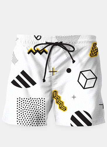 Geometric Pattern Men's Shorts Swim Trunks - Ur Easy Way Shop