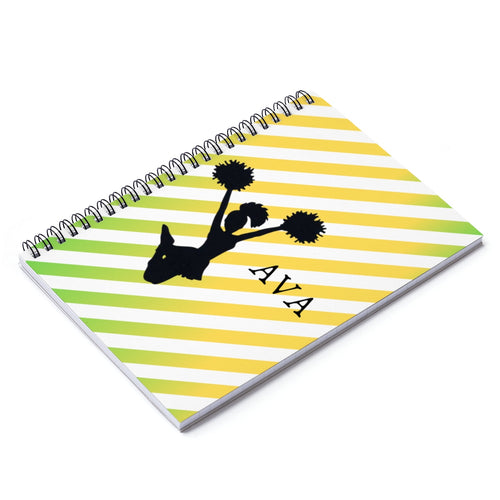 Girl Ava Custom Cheerleader Spiral Notebook - Ruled Line - Ur Easy Way Shop