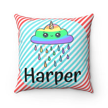 Load image into Gallery viewer, Rainbow Rain Custom Unicorn Throw Pillow - Ur Easy Way Shop