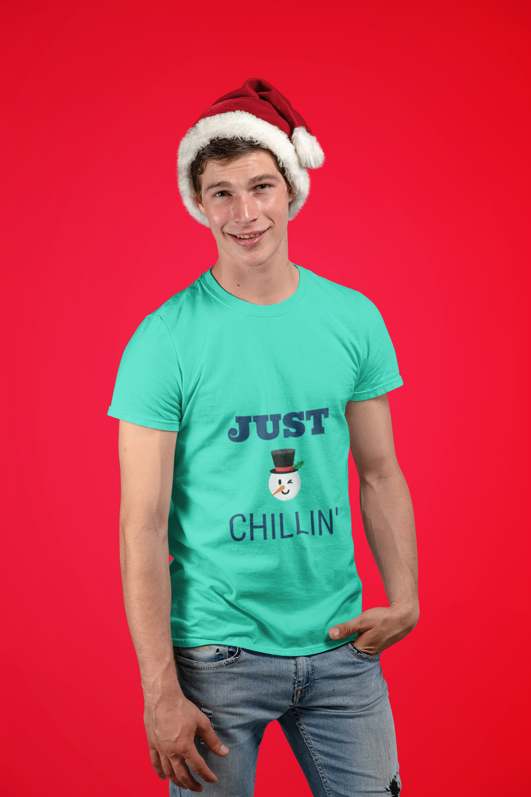 Snow Man Christmas Short Sleeve T-Shirt - Ur Easy Way Shop