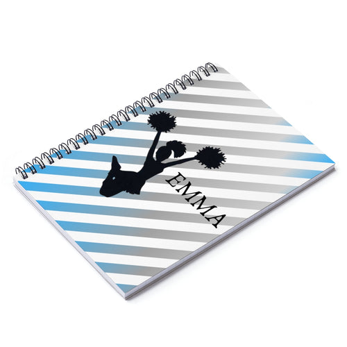 Girl Emma Custom Cheerleader Spiral Notebook - Ruled Line - Ur Easy Way Shop