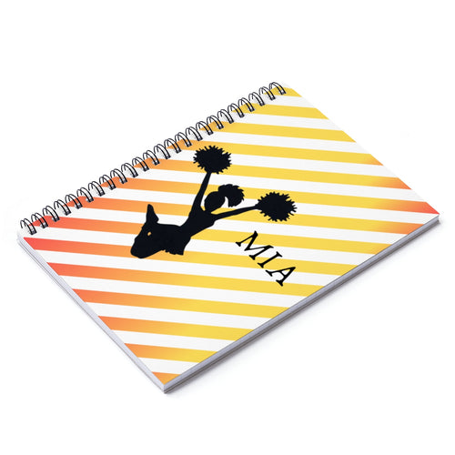 Girl Mia Custom Cheerleader Spiral Notebook - Ruled Line - Ur Easy Way Shop