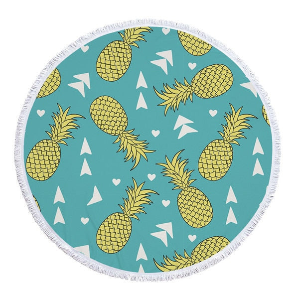 Pineapple Print Beach Towel Round /Summer - Ur Easy Way Shop