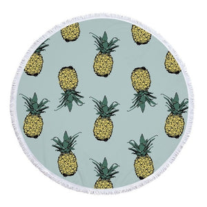 Pineapple Print Beach Towel Round /Summer - Ur Easy Way Shop