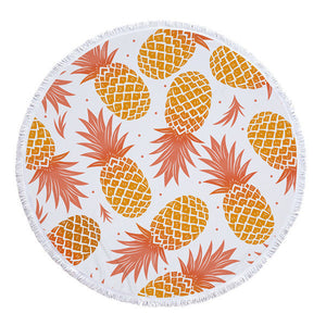 Pineapple Print Beach Towel Round /Summer - Ur Easy Way Shop