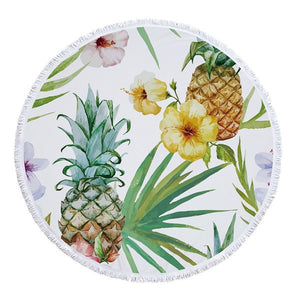 Pineapple Print Beach Towel Round /Summer - Ur Easy Way Shop