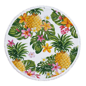 Pineapple Print Beach Towel Round /Summer - Ur Easy Way Shop