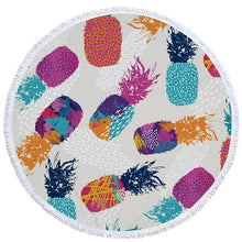 Load image into Gallery viewer, Pineapple Print Beach Towel Round /Summer - Ur Easy Way Shop