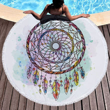 Load image into Gallery viewer, Feather/Dream catcher Beach Towel Round /Summer - Ur Easy Way Shop