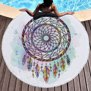 Feather/Dream catcher Beach Towel Round /Summer - Ur Easy Way Shop