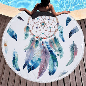 Feather/Dream catcher Beach Towel Round /Summer - Ur Easy Way Shop