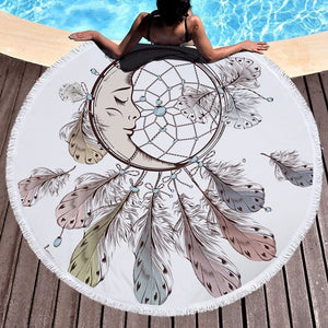 Feather/Dream catcher Beach Towel Round /Summer - Ur Easy Way Shop