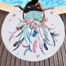Load image into Gallery viewer, Feather/Dream catcher Beach Towel Round /Summer - Ur Easy Way Shop