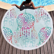 Load image into Gallery viewer, Feather/Dream catcher Beach Towel Round /Summer - Ur Easy Way Shop
