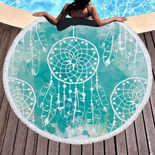 Load image into Gallery viewer, Feather/Dream catcher Beach Towel Round /Summer - Ur Easy Way Shop