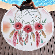 Load image into Gallery viewer, Feather/Dream catcher Beach Towel Round /Summer - Ur Easy Way Shop
