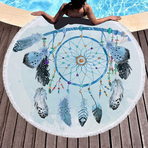 Feather/Dream catcher Beach Towel Round /Summer - Ur Easy Way Shop