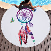 Load image into Gallery viewer, Feather/Dream catcher Beach Towel Round /Summer - Ur Easy Way Shop