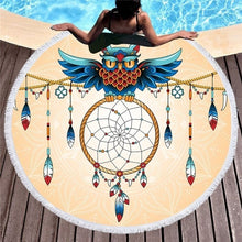 Load image into Gallery viewer, Feather/Dream catcher Beach Towel Round /Summer - Ur Easy Way Shop
