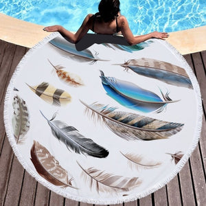 Feather/Dream catcher Beach Towel Round /Summer - Ur Easy Way Shop