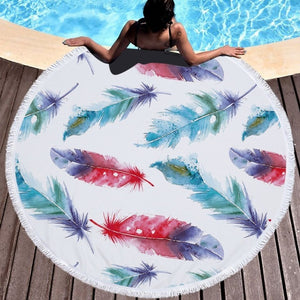 Feather/Dream catcher Beach Towel Round /Summer - Ur Easy Way Shop