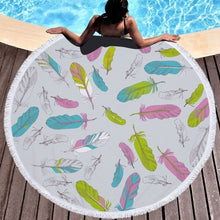Load image into Gallery viewer, Feather/Dream catcher Beach Towel Round /Summer - Ur Easy Way Shop