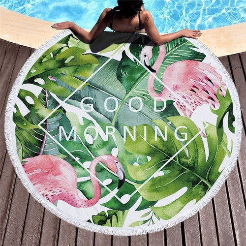 Floral Print Beach Towel Round /Summer - Ur Easy Way Shop