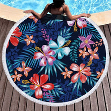 Load image into Gallery viewer, Floral Print Beach Towel Round /Summer - Ur Easy Way Shop