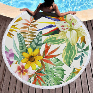 Floral Print Beach Towel Round /Summer - Ur Easy Way Shop