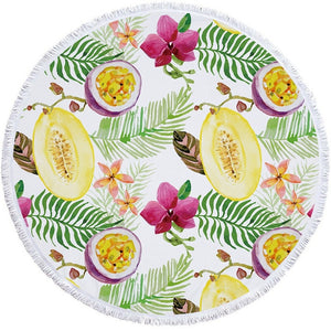 Floral Print Beach Towel Round /Summer - Ur Easy Way Shop