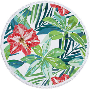 Floral Print Beach Towel Round /Summer - Ur Easy Way Shop