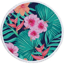 Load image into Gallery viewer, Floral Print Beach Towel Round /Summer - Ur Easy Way Shop